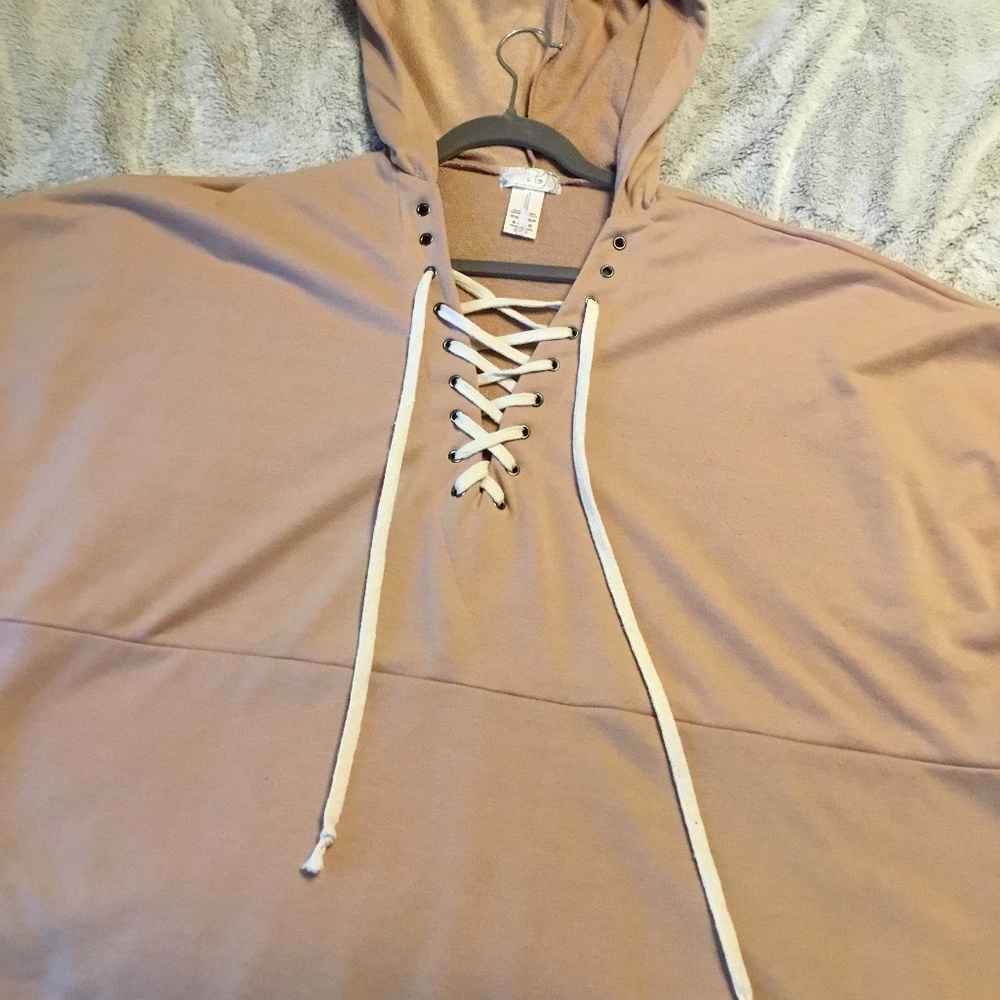 Free People “Power Play” hooded poncho